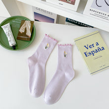 Load image into Gallery viewer, Spring Flower Cotton Crew Socks
