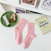 Load image into Gallery viewer, Spring Flower Cotton Crew Socks
