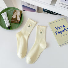 Load image into Gallery viewer, Spring Flower Cotton Crew Socks
