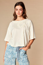 Load image into Gallery viewer, Pretty Little Ruffle Lace Bow Short Sleeve Top
