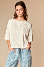 Load image into Gallery viewer, Pretty Little Ruffle Lace Bow Short Sleeve Top
