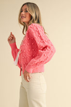 Load image into Gallery viewer, Pretty In Pink Bow Tie Cardigan Sweater
