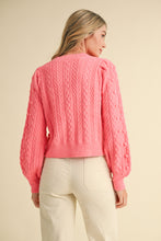 Load image into Gallery viewer, Pretty In Pink Bow Tie Cardigan Sweater
