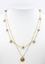 Load image into Gallery viewer, Semi-Precious Stone Delicate Disc Necklace
