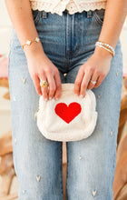 Load image into Gallery viewer, Heart Cream Square Teddy Pouch
