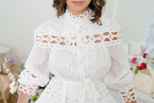 Load image into Gallery viewer, La Perle Crochet Detail Lace Mini Dress
