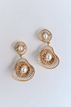 Load image into Gallery viewer, Gold Seaside Pearl Drop Statement Earrings
