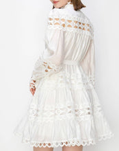Load image into Gallery viewer, La Perle Crochet Detail Lace Mini Dress
