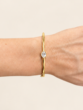 Load image into Gallery viewer, Drew Oval Cut Bezel Two-Tone Bangle
