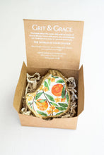 Load image into Gallery viewer, Orange Blossom Decoupage Oyster Jewelry Dish
