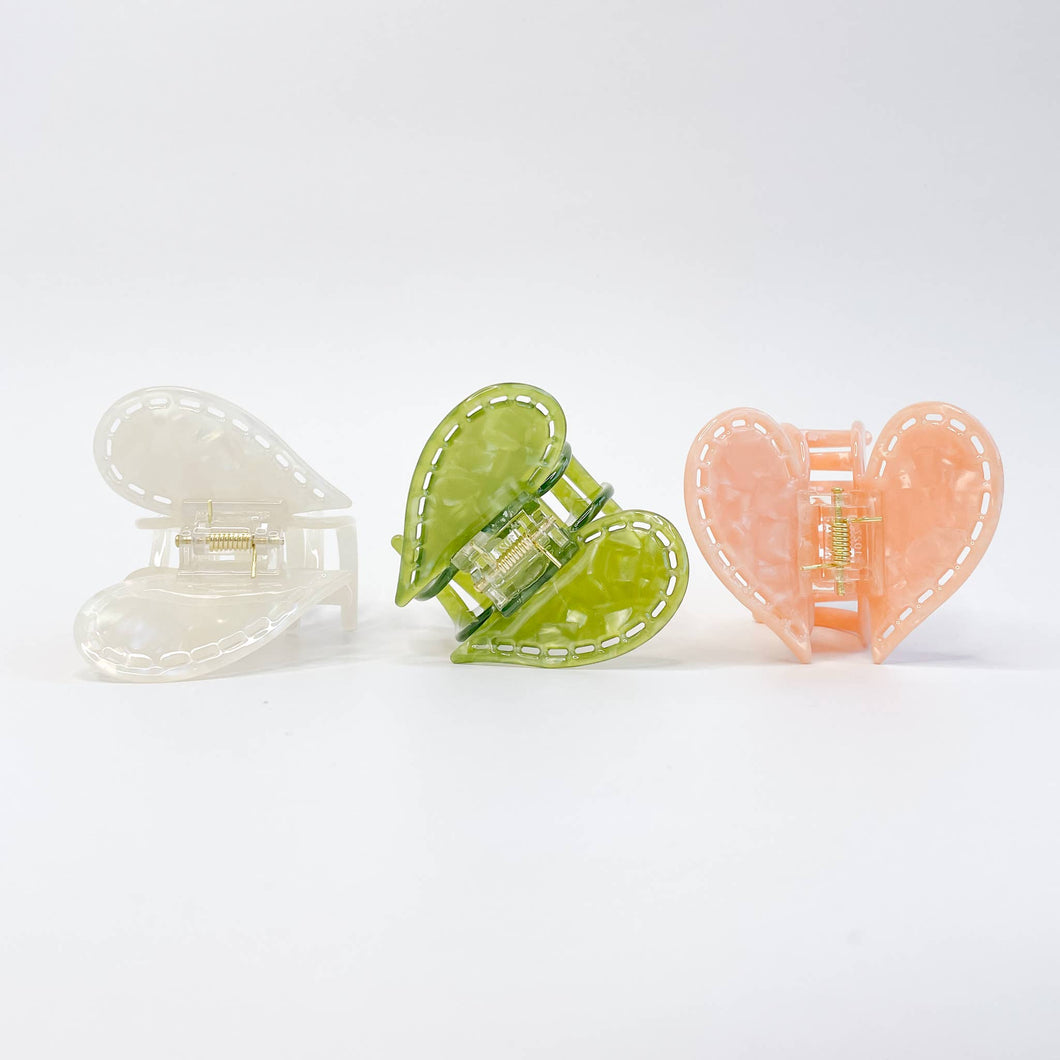 Lily Heart Butterfly Claw Clip