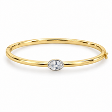 Load image into Gallery viewer, Drew Oval Cut Bezel Two-Tone Bangle

