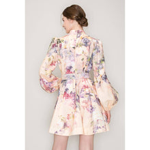 Load image into Gallery viewer, Long Sleeve Floral Belted Waist Dress
