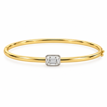 Load image into Gallery viewer, Drew Emerald Cut Bezel Two-Tone Bangle
