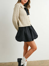 Load image into Gallery viewer, Preppy Chic Bow Collared Cardigan Sweater
