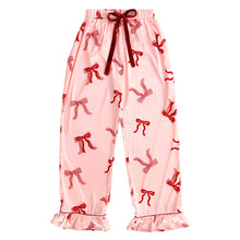 Load image into Gallery viewer, Satin Ruffle Velvet Tie PJ Set *PREORDER*
