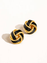 Load image into Gallery viewer, Astor Gold Basket Weaved Ball Stud Earrings
