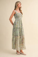 Load image into Gallery viewer, The Amalfi Bloom Floral Ric Rac Trim Maxi Dress
