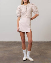 Load image into Gallery viewer, Pearl Collar Puff Sleeve Knit Cardigan
