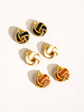 Load image into Gallery viewer, Astor Gold Basket Weaved Ball Stud Earrings
