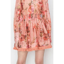 Load image into Gallery viewer, Floral Print Fringed Hemline Mini Skirt
