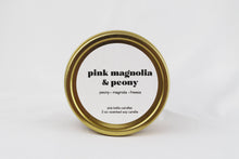 Load image into Gallery viewer, Pink Magnolia &amp; Peony Gold Candle Tin
