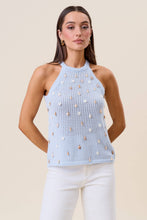 Load image into Gallery viewer, The Capri Shell Embellished Knit Halter Top
