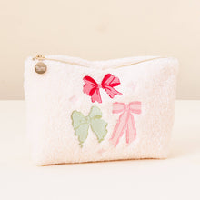 Load image into Gallery viewer, Bow Affair Sherpa Teddy Pouch
