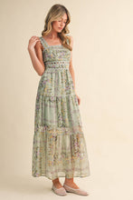 Load image into Gallery viewer, The Amalfi Bloom Floral Ric Rac Trim Maxi Dress
