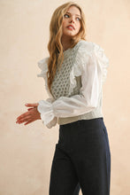 Load image into Gallery viewer, Ruffled Trimmed Sweater Blouse Top

