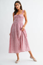 Load image into Gallery viewer, The Amagansett Cherry Embroidered Striped Midi Dress

