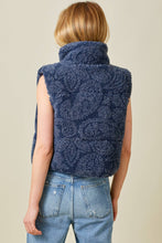 Load image into Gallery viewer, Navy Paisley Sherpa Vest
