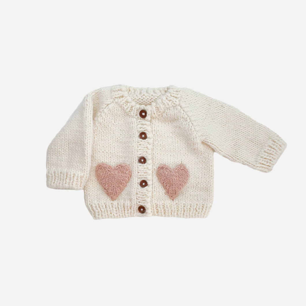 Blush Heart Cardigan Sweater