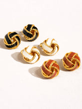 Load image into Gallery viewer, Astor Gold Basket Weaved Ball Stud Earrings
