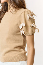 Load image into Gallery viewer, Pretty Little Bows Puff Sleeve Sweater Top
