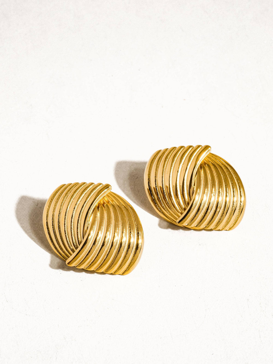 Athens Wavy Statement Stud Earrings