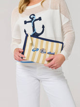 Load image into Gallery viewer, Shelly Striped Zip Pouch
