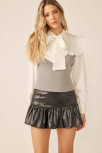 Load image into Gallery viewer, Très Chic Ruffle Bow Knit Top
