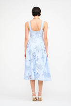 Load image into Gallery viewer, Reagan Embroidered Corset Blue Midi Dress
