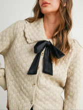 Load image into Gallery viewer, Preppy Chic Bow Collared Cardigan Sweater
