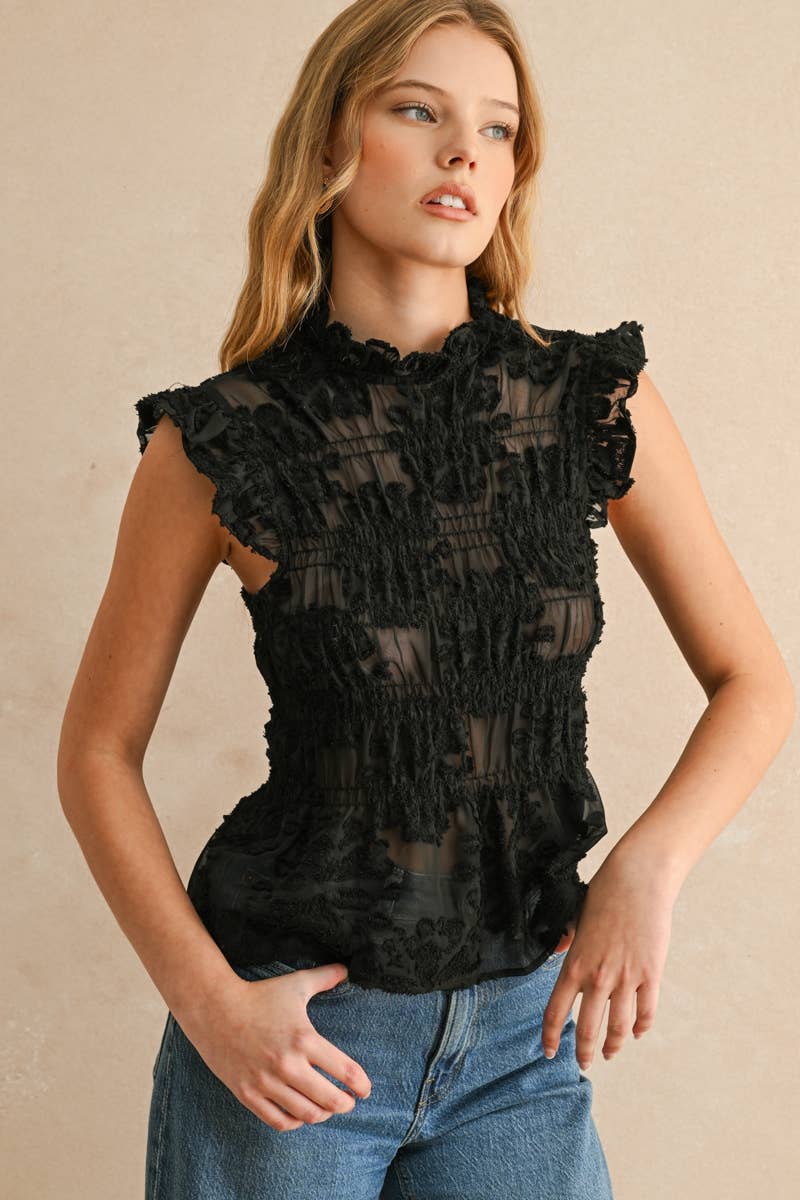 Pretty Little Velvet Lace Blouse