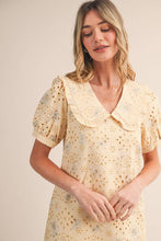 Load image into Gallery viewer, Pretty Little Doll Collar Floral Eyelet Striped Mini Dress
