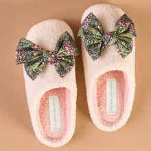 Load image into Gallery viewer, Jolly Sprig Betty Bow Fuzzy Slippers
