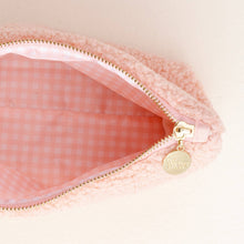 Load image into Gallery viewer, Hearts Pink Sherpa Teddy Pouch
