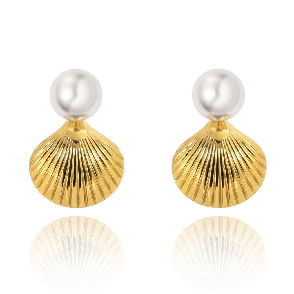 Sylvie Pearl Gold Earrings