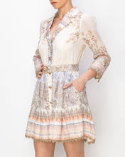 Load image into Gallery viewer, Parisian Chic Printed Beaded Mini Dress
