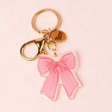 Load image into Gallery viewer, Bow Pink Acrylic Keychain
