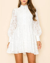 Load image into Gallery viewer, French Lace Long Sleeve Mini Dress
