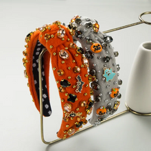 Load image into Gallery viewer, The Hocus Pocus Bedazzled Top Knot Headband
