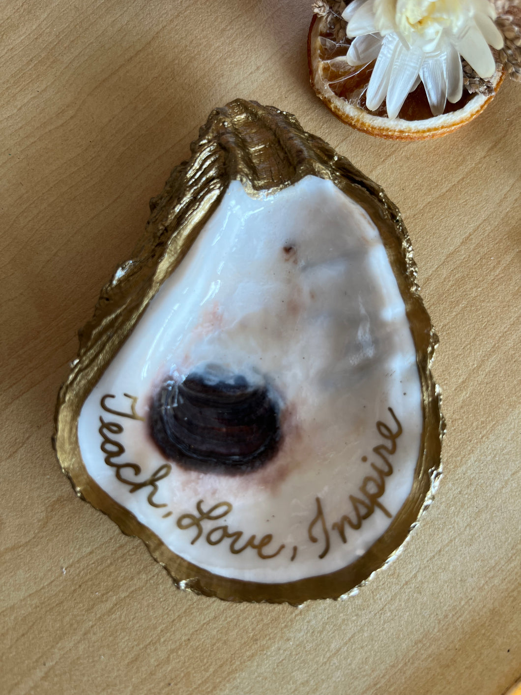 Teach, Love, Inspire Jewelry Oyster Dish